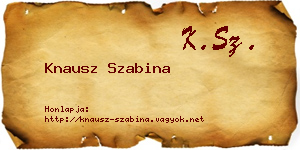 Knausz Szabina névjegykártya